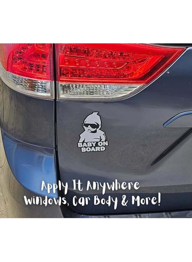 ملصق "طفل في السيارة" ملصق سيارة رائع للطفل بنظارات شمسية - Image 4